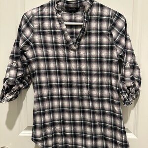Amaryllis Black and White flannel Checkered Shirt